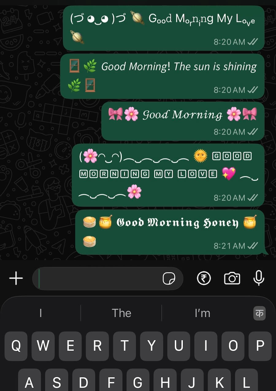 Good stylish Morning text