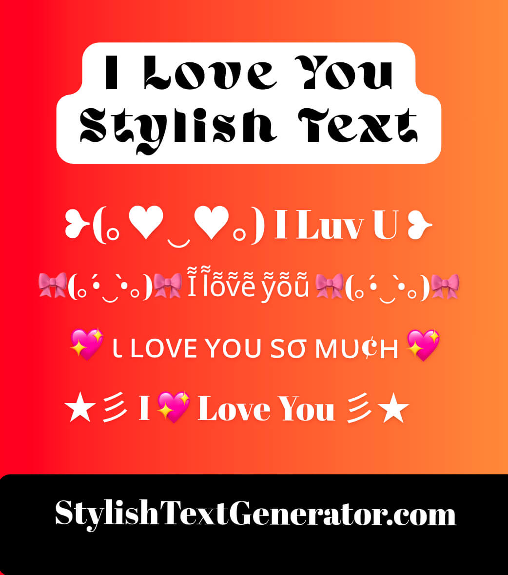 I Love You Stylish Fonts