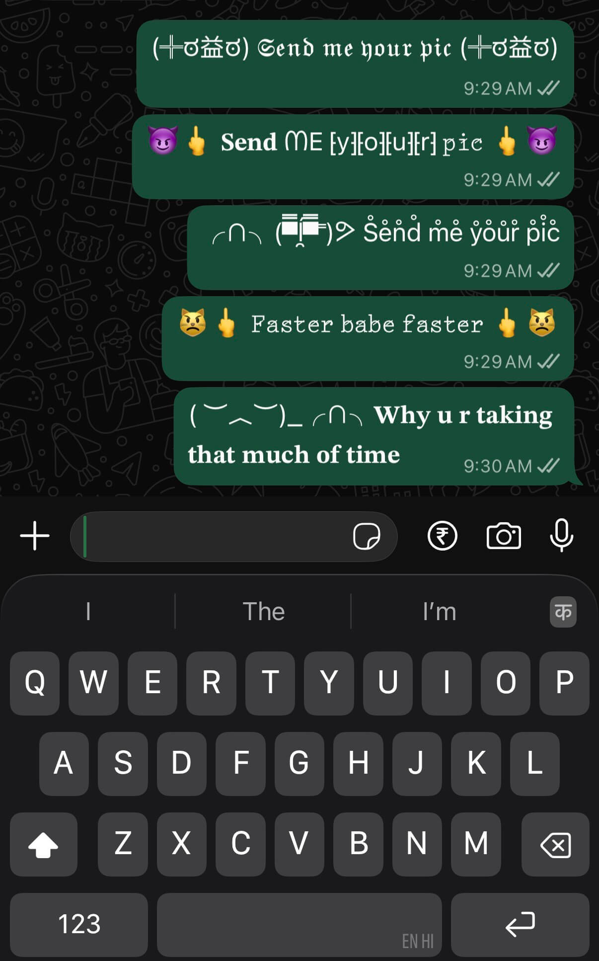 Middle Finger Stylish Text